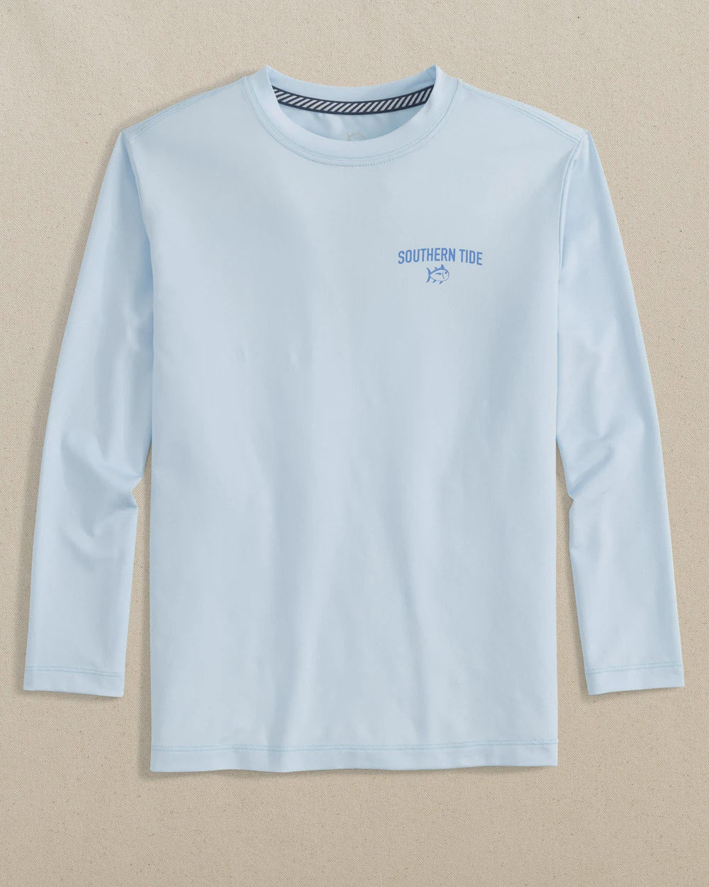Southern Tide Kids Blue Sails Long Sleeve Performance T-Shirt-Dewdrop Blue