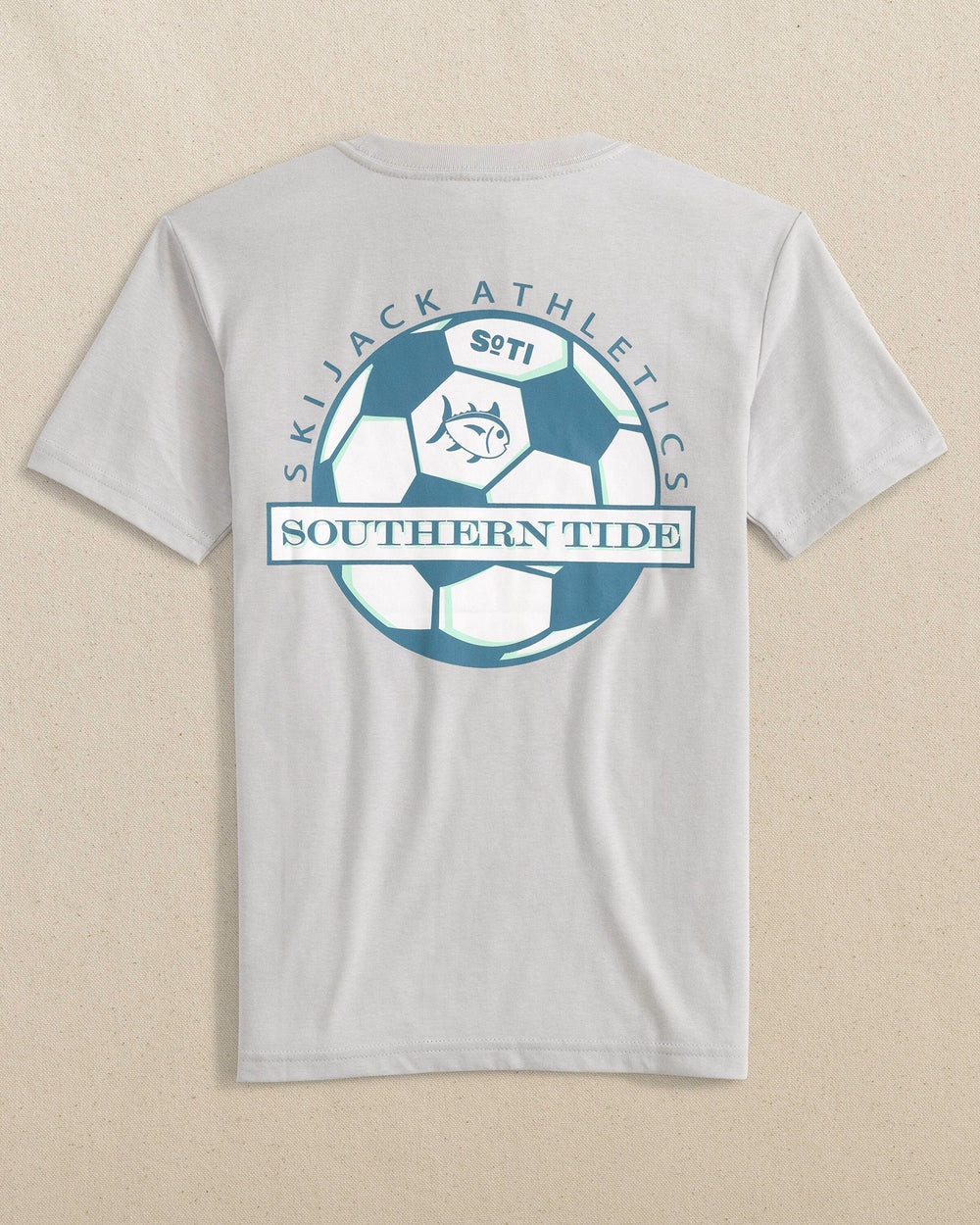 Southern Tide Kids Kicking It Athletics Short Sleeve T-Shirt Platinum Grey