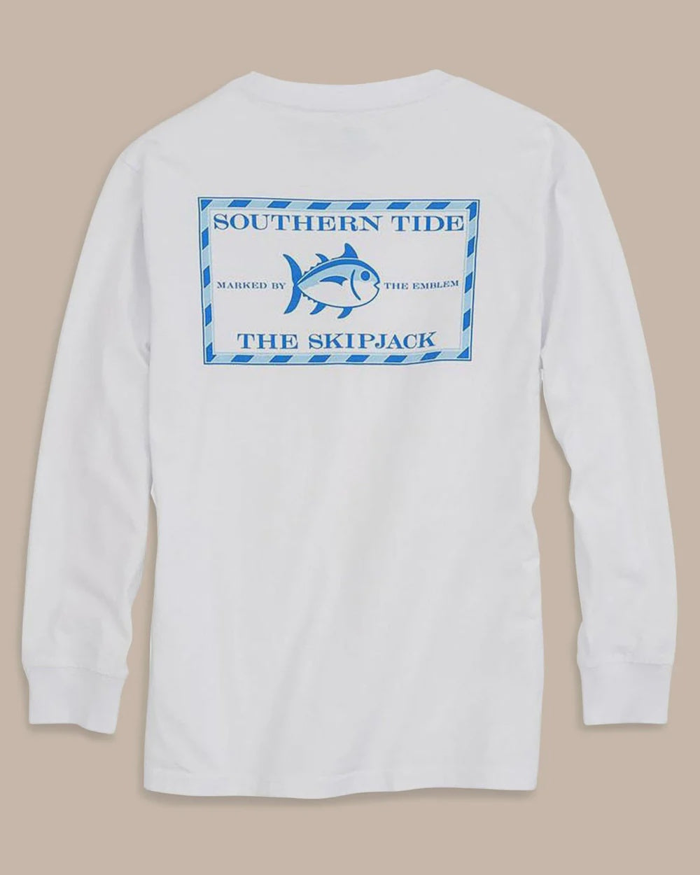 Southern Tide Kids Long Sleeve Original Skipjack T-shirt- White