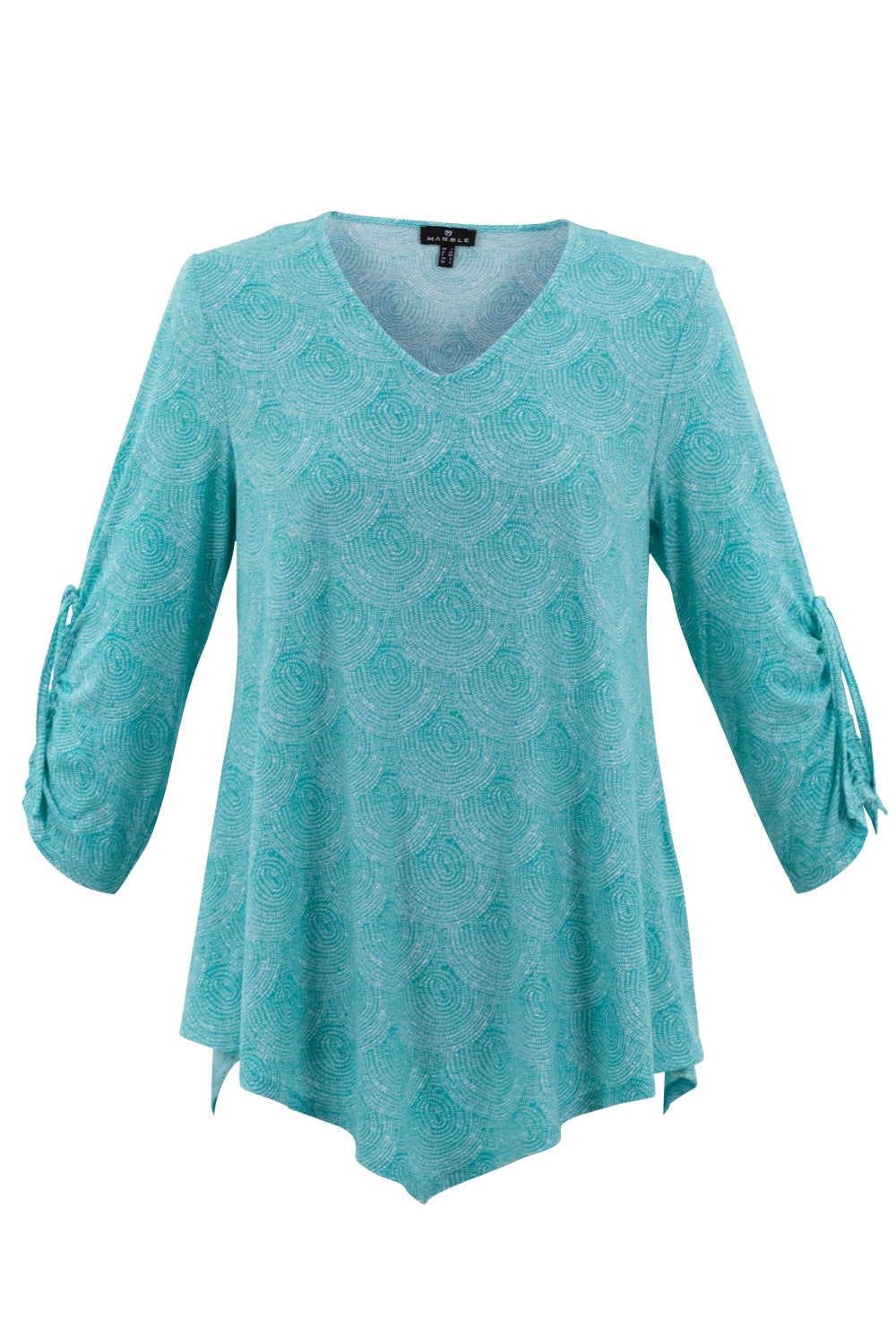 Marble Fashions Ruched Tie Sleeve Tunic