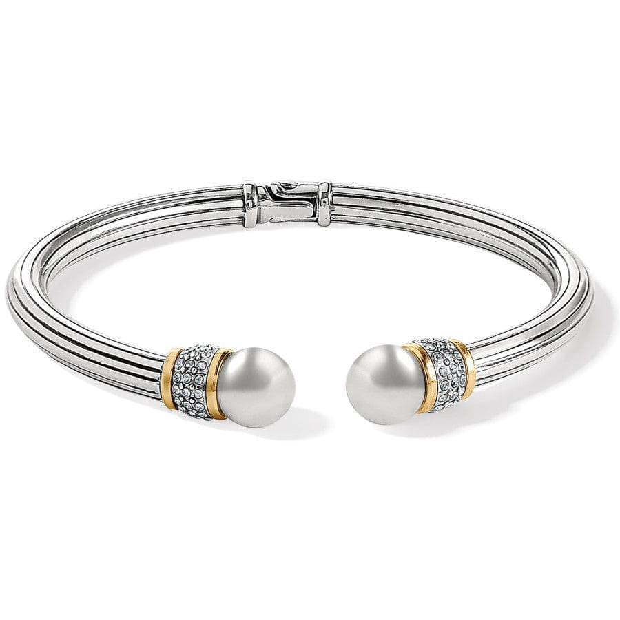 Brighton Meridian Open Hinged Bangle-Silver/Gold