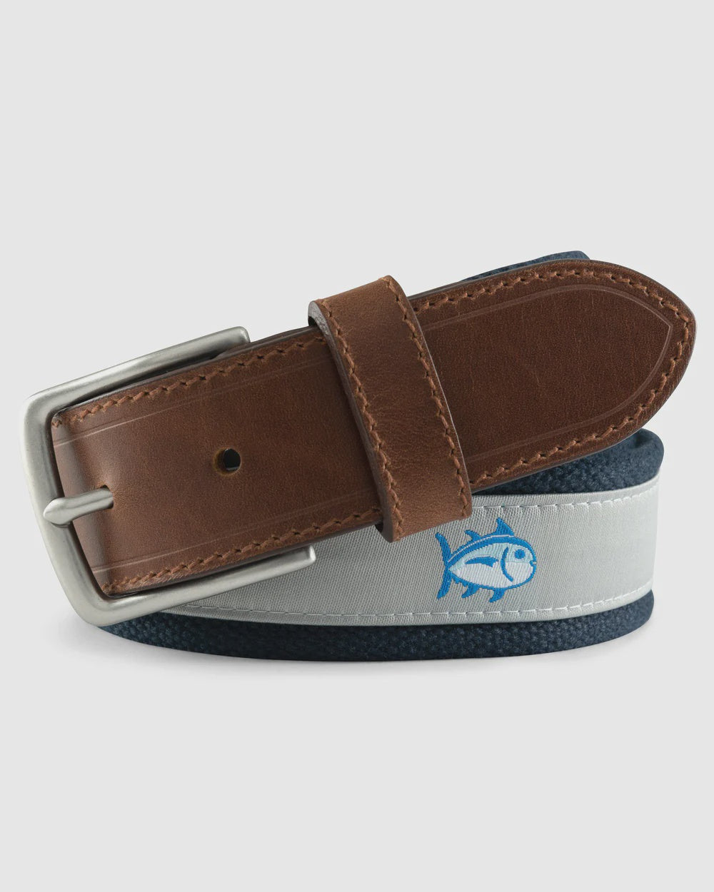 Southern Tide Men's Seagull Gray Skipjack Belt