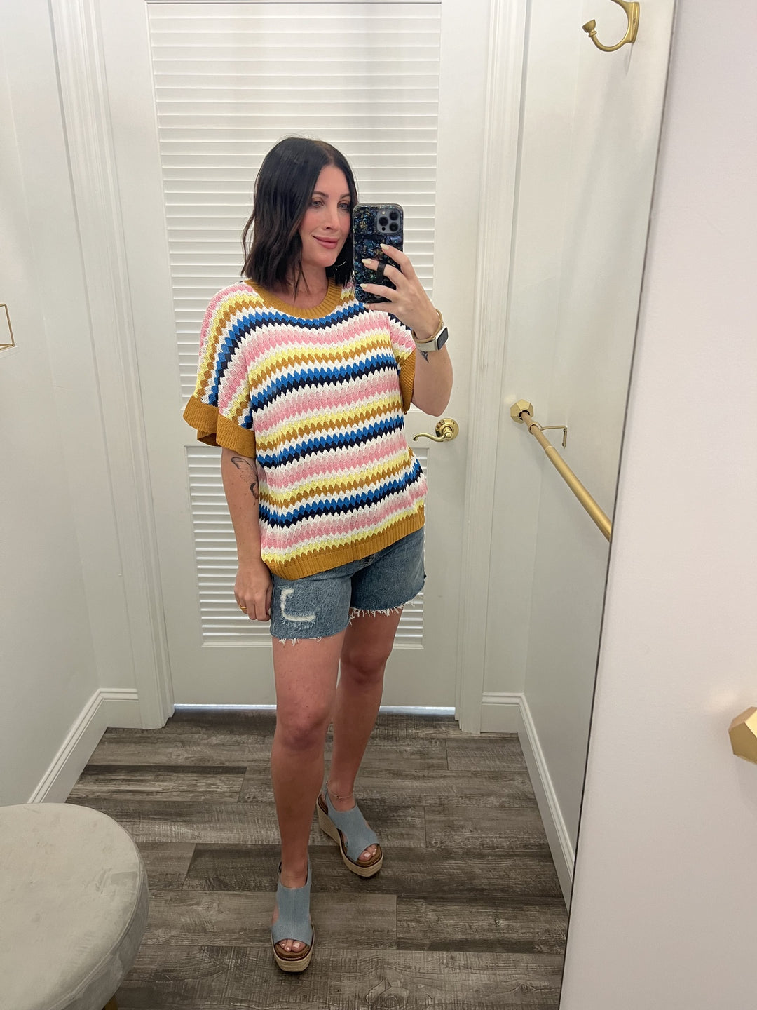 ONLINE EXCLUSIVE Multicolor Striped Knit Top