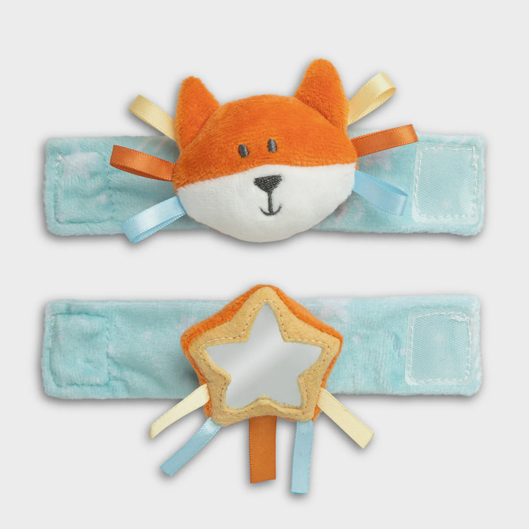 Demdaco Wrist Rattle and Mirror Set- Fox