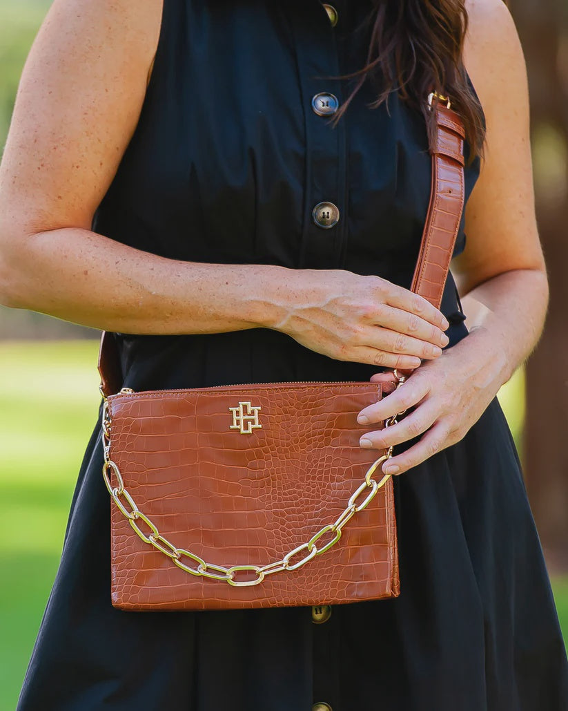 Caroline Hill Ariana Crossbody - Saddle EC