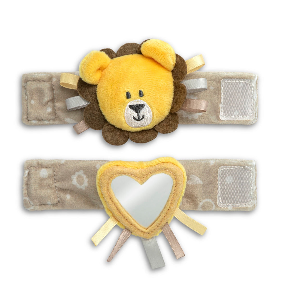 Demdaco Wrist and Rattle Mirror Set-Lion