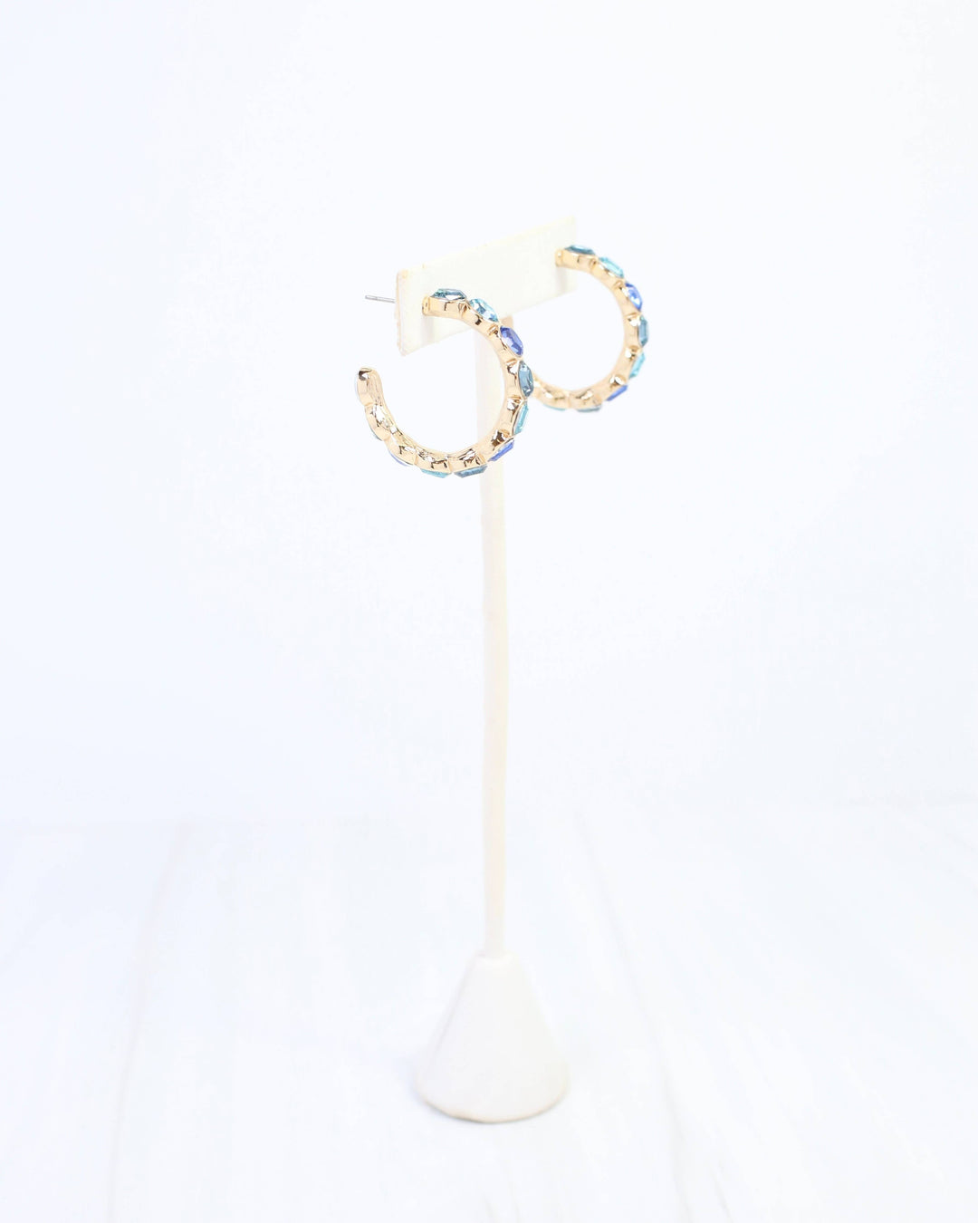 Karter Jeweled Hoop Earring- Blue Multi