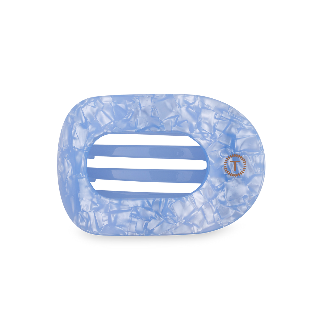 Teleties Flat Round Hair Clip | Medium | Blue Lagoon
