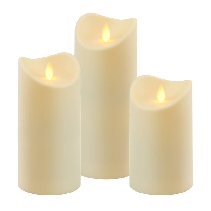 Battery Operated LED Candles With Moving Flame - Set of 3