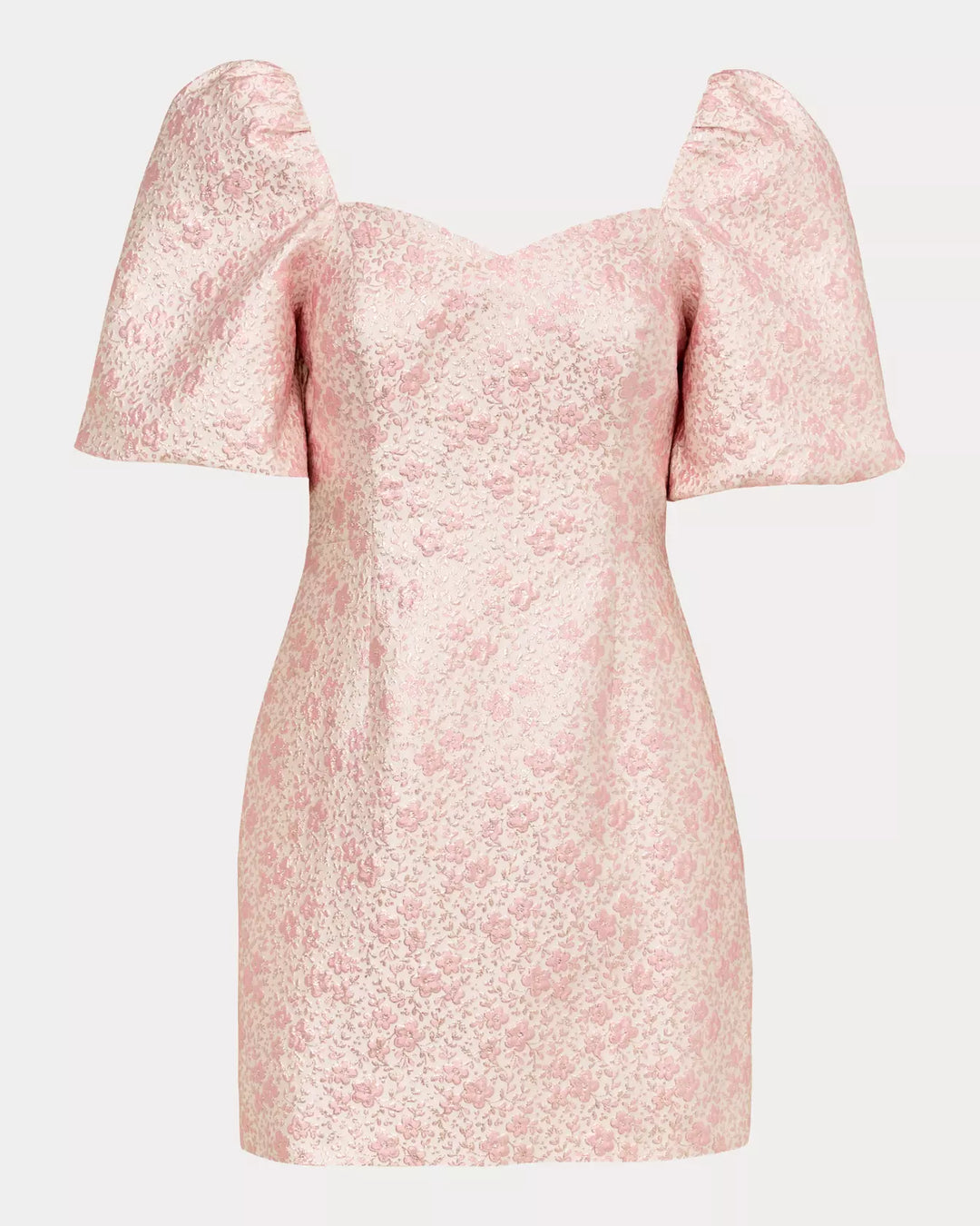 Lilly Pulitzer Justina Pink Metallic Brocade Puff Sleeve Skirted Romper
