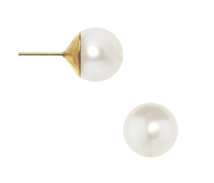 Susan Shaw Shell Pearl Studs