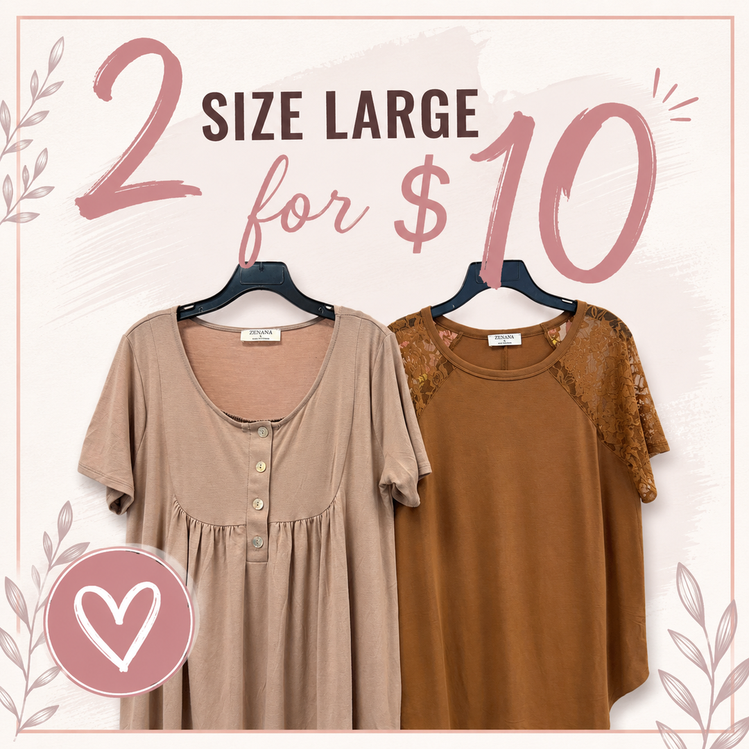 2 Size Large Tops for $10