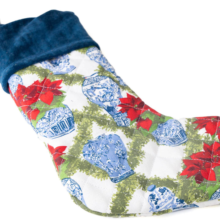 Poinsettias Quilted Stocking