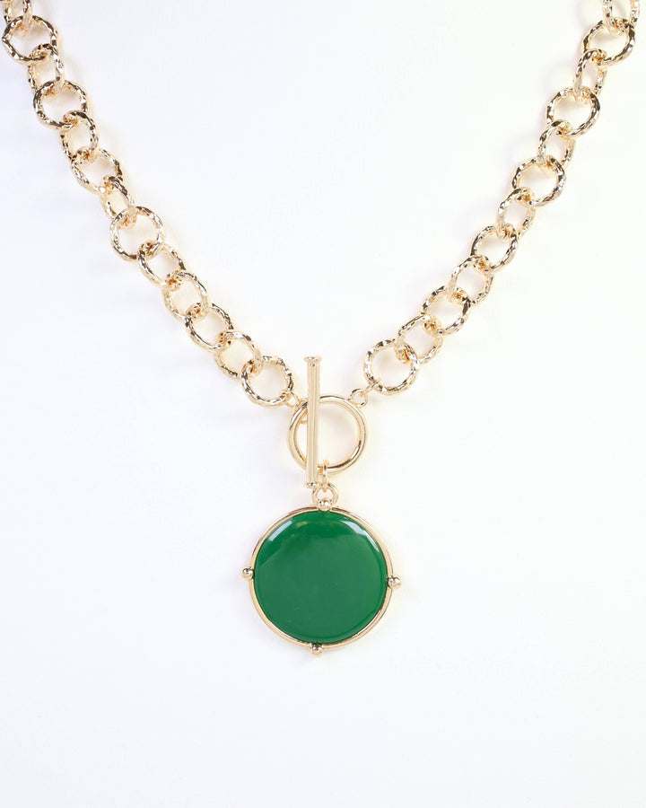 McKinley Pendant Toggle Necklace -Green