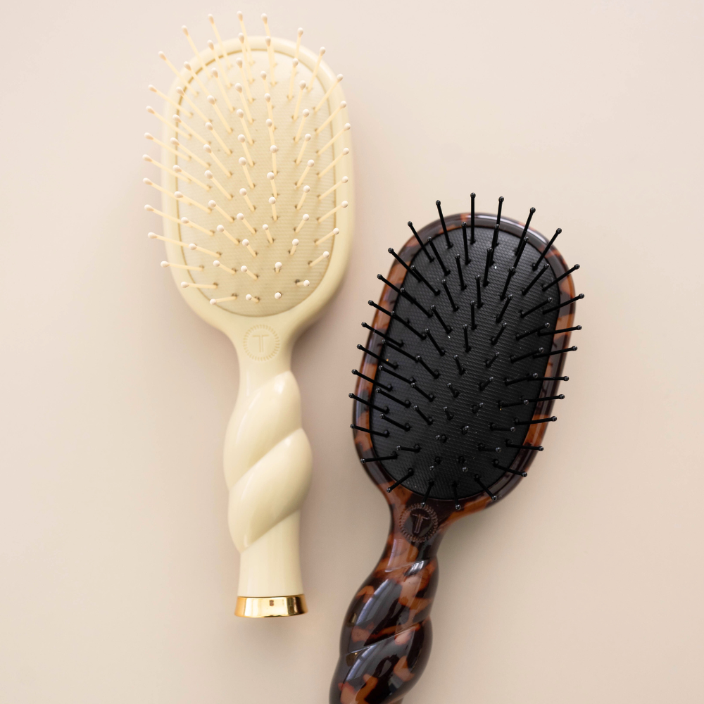 Teleties Mini Detangler Brush for Medium Hair - Tan