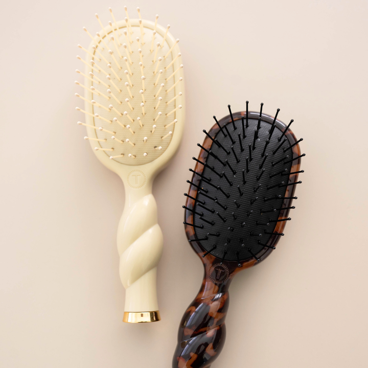 Teleties Mini Detangler Brush for Medium Hair - Tan