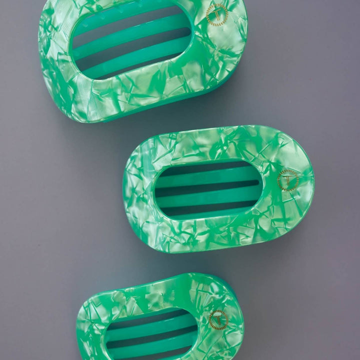 Teleties Flat Round Hair Clip | Large | Spring Splash