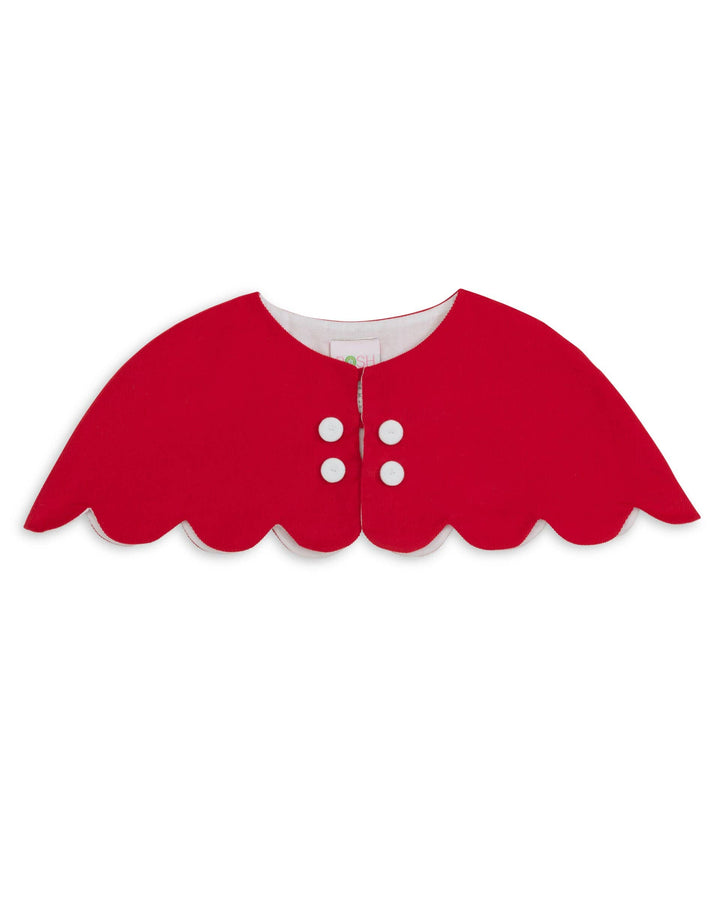 The Capelet Dress in Evelyn - Red Pinwale Corduroy