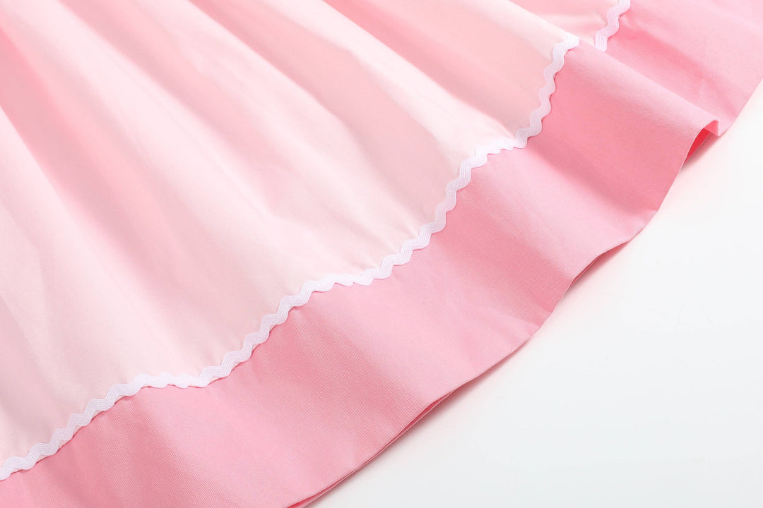 Lil Cactus Valentine’s Pink Hearts & Bows Smocked Bishop Dress