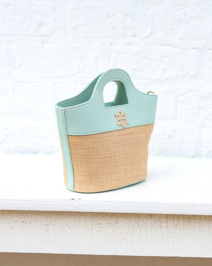 Caroline Hill Emma Mini Tote Natural Mint