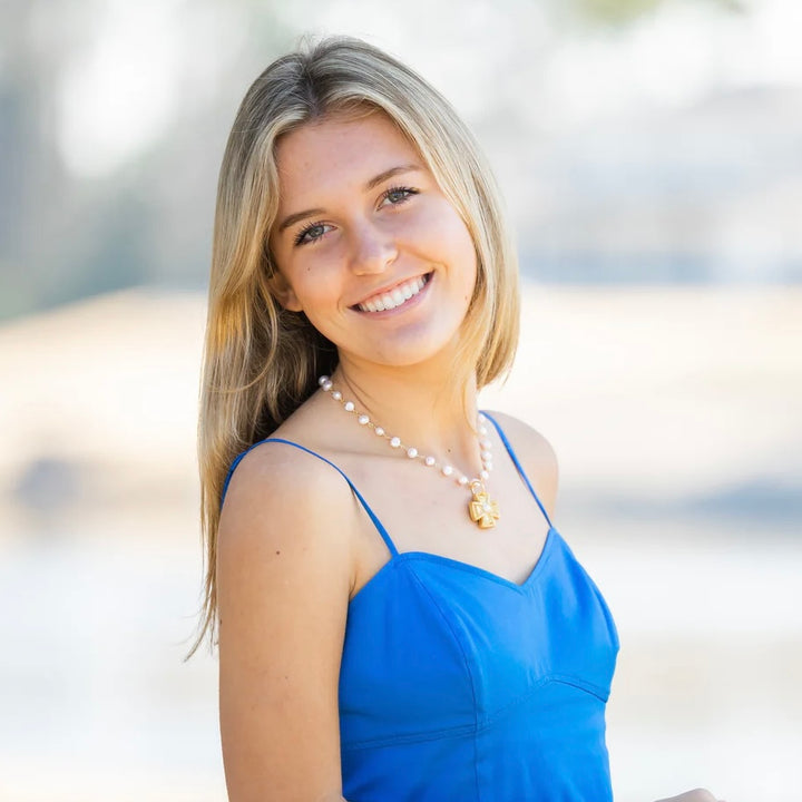 Hidden Truth Jewelry Fresh Water Pearl Chain with Anna Pearl Cross