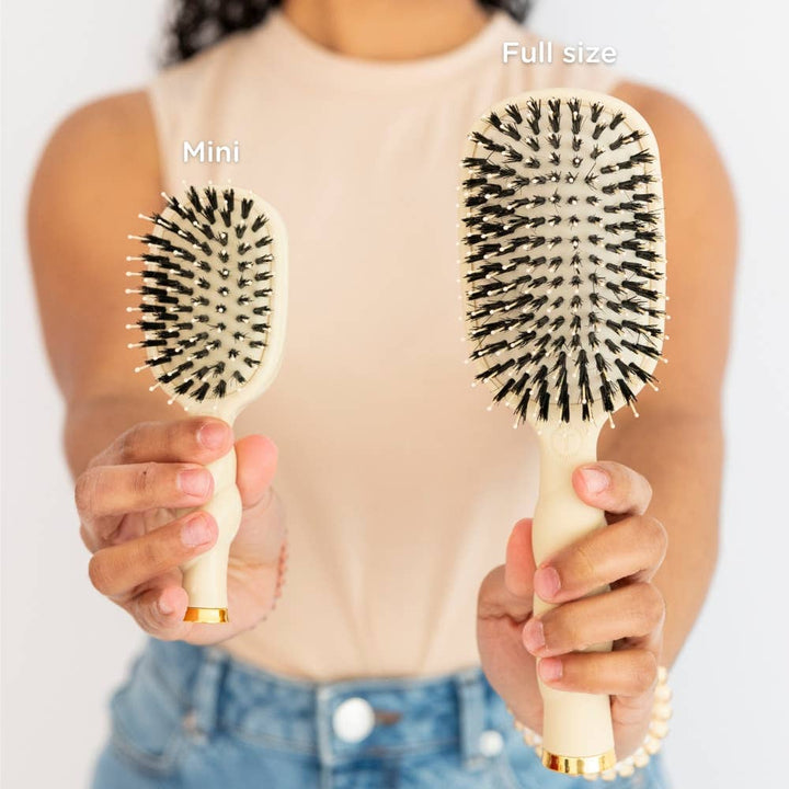Teleties Mini Boar Brush | Tan