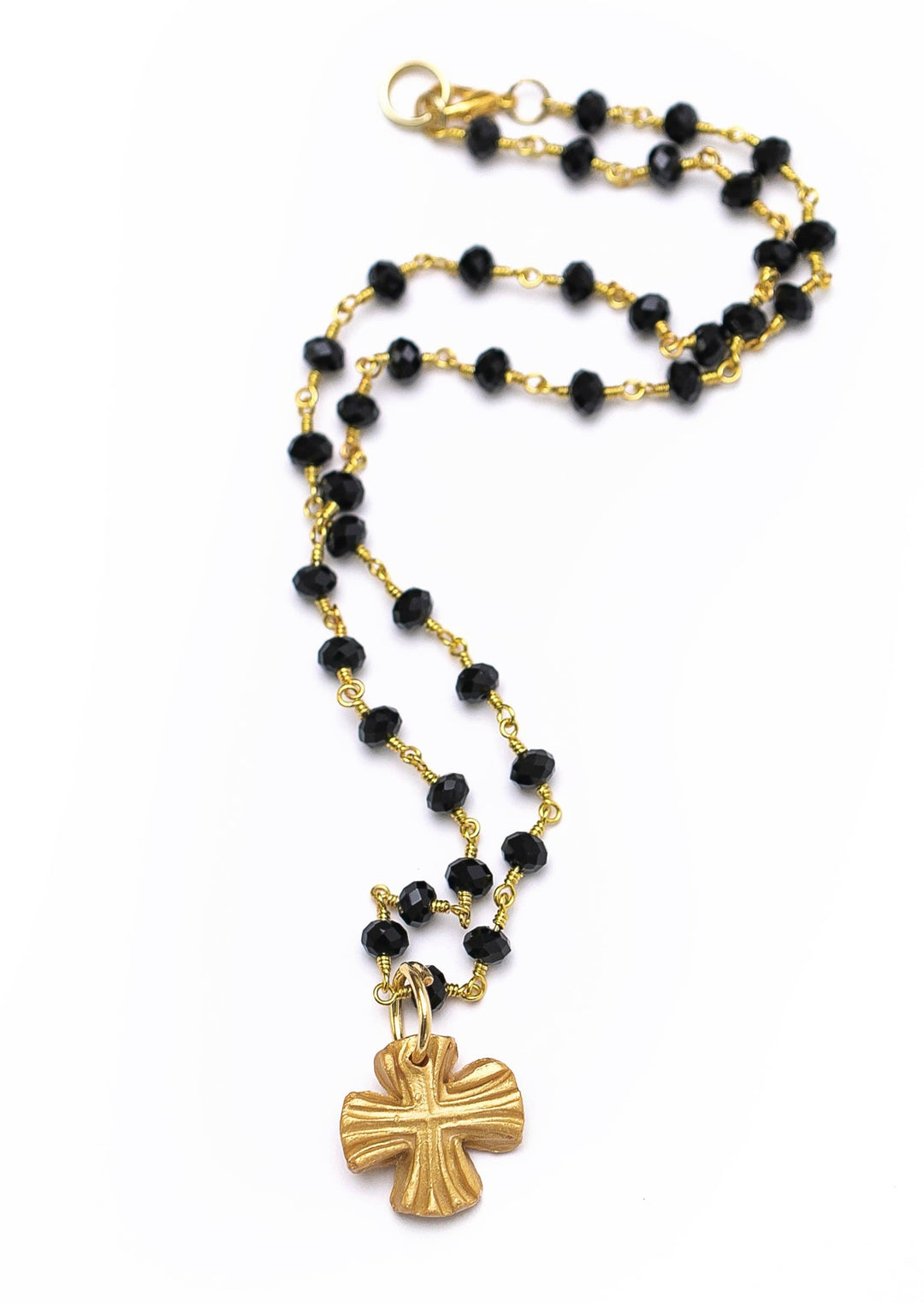 Hidden Truth Black Onyx chain with Julia Cross Necklace