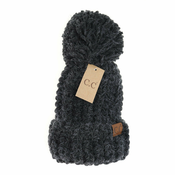Chunky Knit Yarn Pom C.C Beanie
