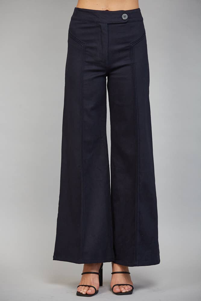 High Waisted Flare Pant with Decorative Seam