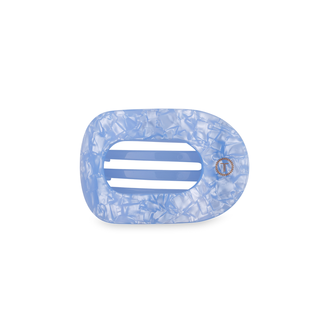 Teleties Flat Round Hair Clip | Small | Blue Lagoon