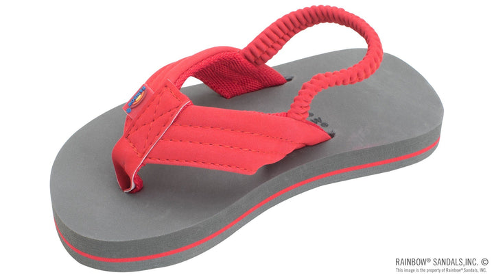The Grombow Kids - Soft Rubber Top Sole with 1" Strap and Pin line-Red