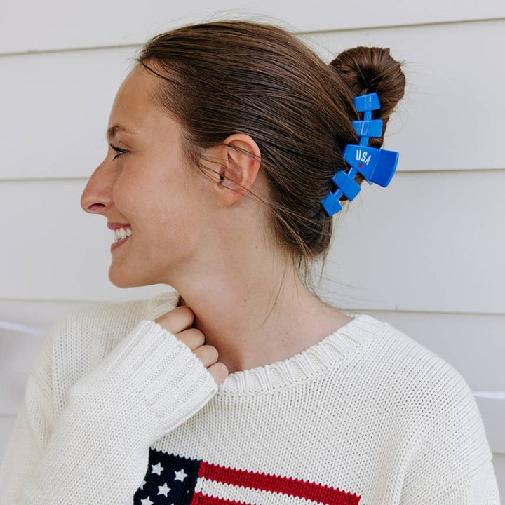 Teleties Classic Hair Clip | Large | USA Blue