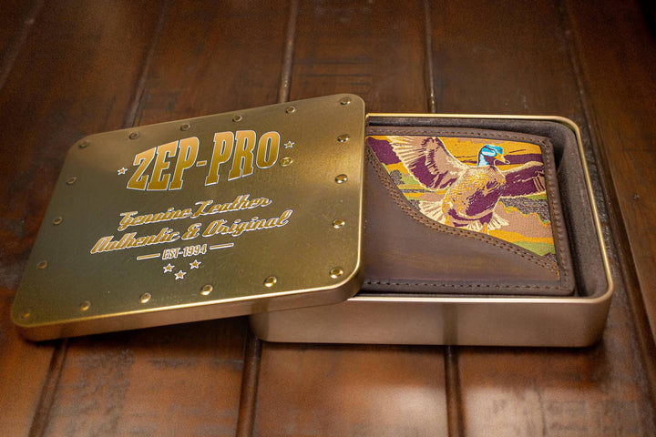 Men's Bifold Woven with Mallord Patch Leather Wallet