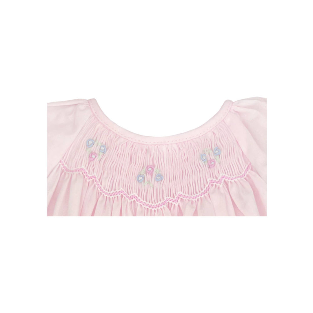 Petit Ami Pink Bubble with Novelty Smocking