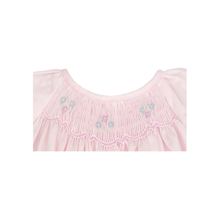 Petit Ami Pink Bubble with Novelty Smocking