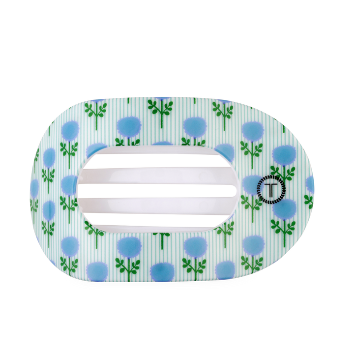 Teleties x Laura Park Blue Marigold Large Flat Round Hair Clip