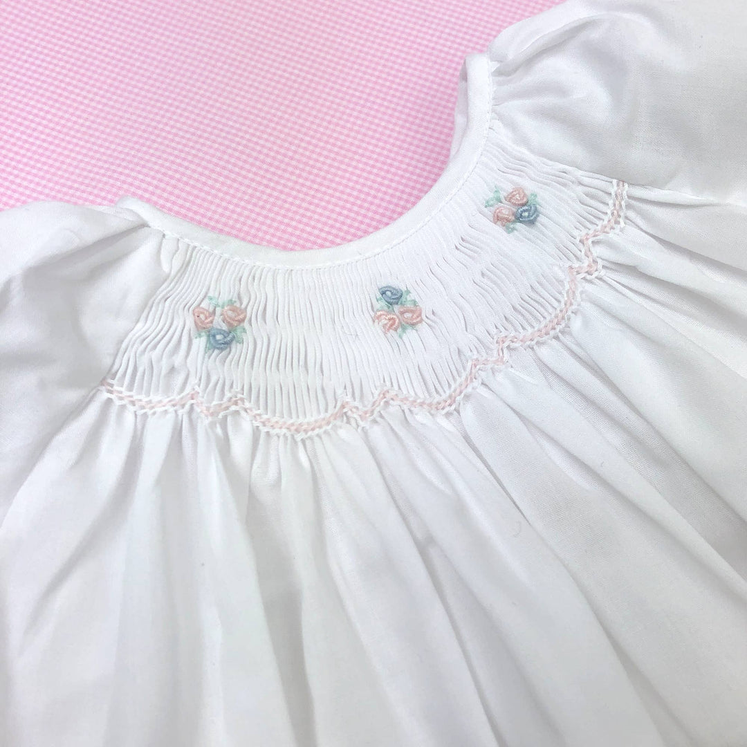 Petit Ami Pink Bubble with Novelty Smocking