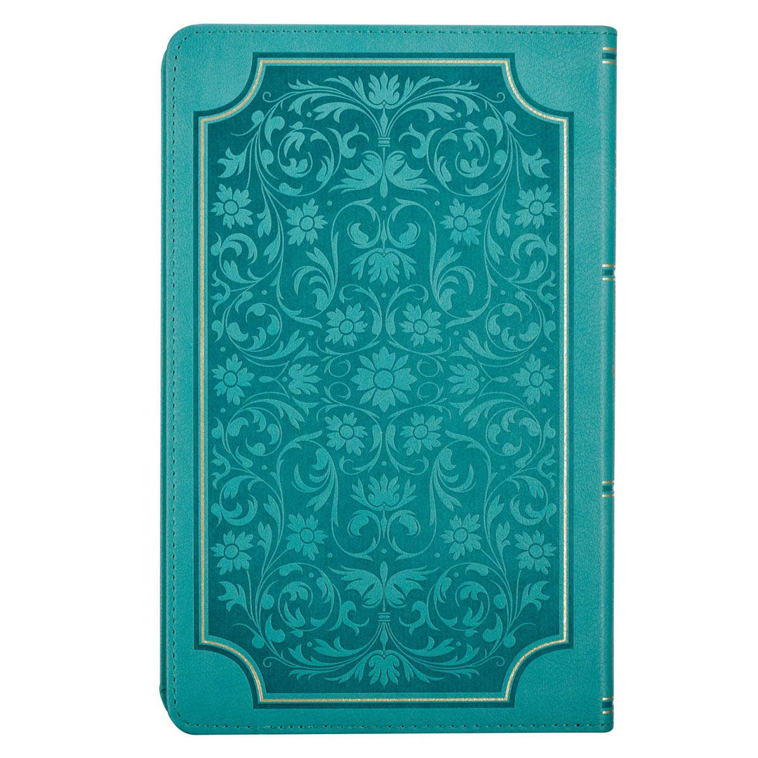 KJV Bible Giant Print Standard-size Faux Leather Teal Floral