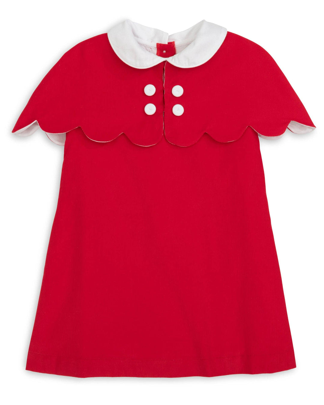 The Capelet Dress in Evelyn - Red Pinwale Corduroy