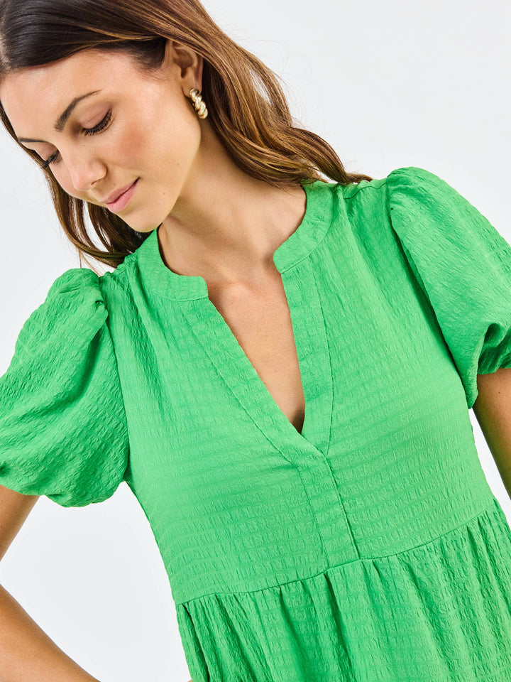 Mary Square Green Kinsley Seersucker Dress