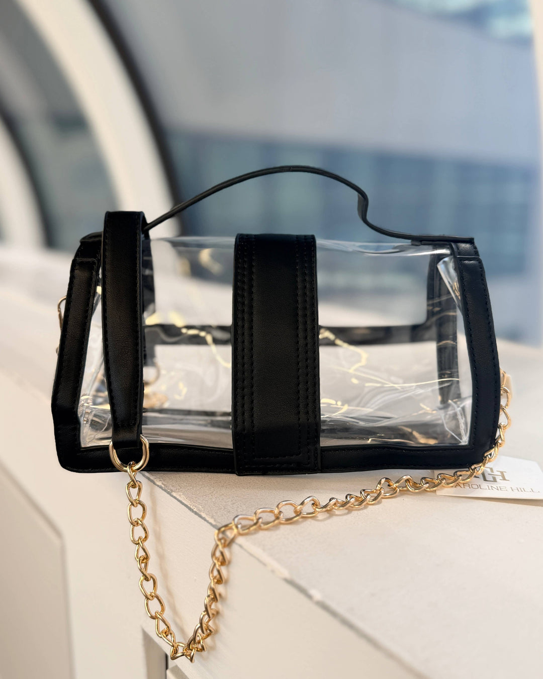 Caroline Hill Grace Clear Bag-Black