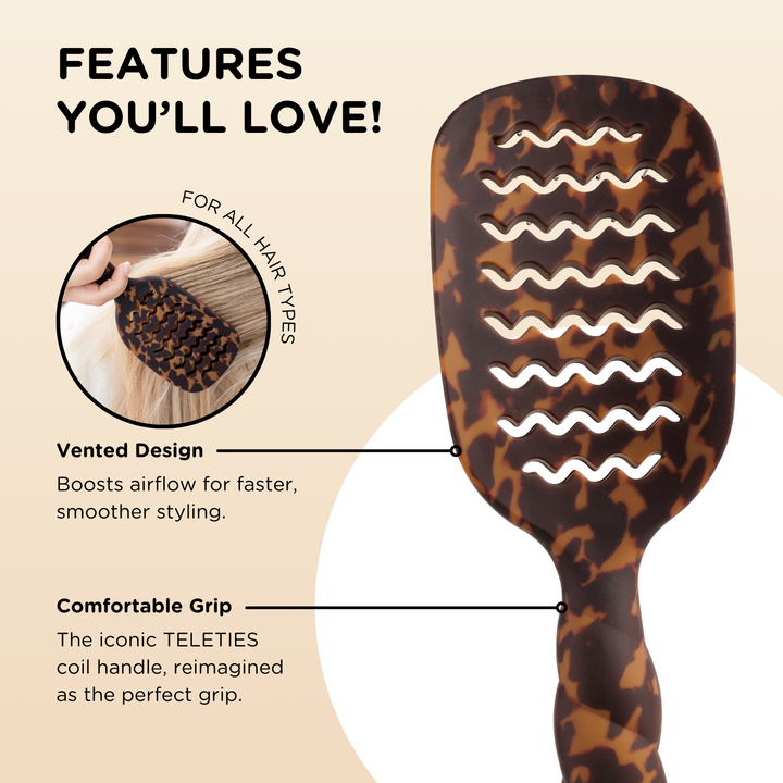 Teleties Vented Hair Brush | Tortoise