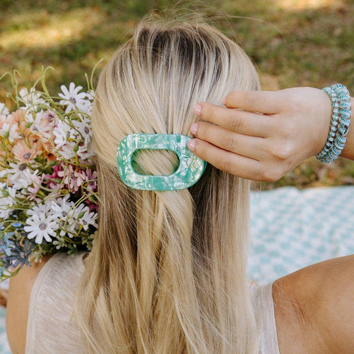 Flat Round Hair Clip | Small | Spring Splash