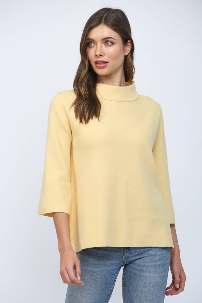 MOCK NECK PULLOVER SWEATER/BELL SLEEVE VA-35