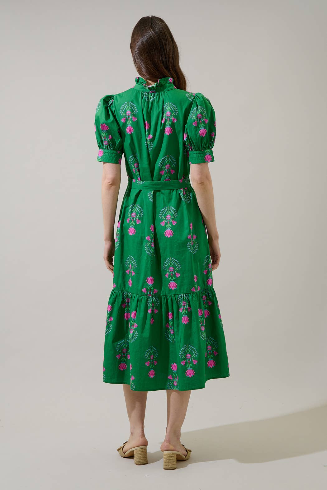 Giles Button Up Midi Dress Saura Floral