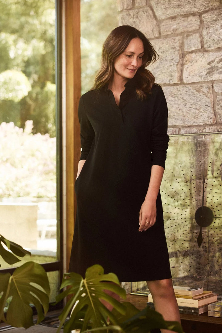 Foxcroft Black Tammy Knit Crepe Long Sleeve Dress