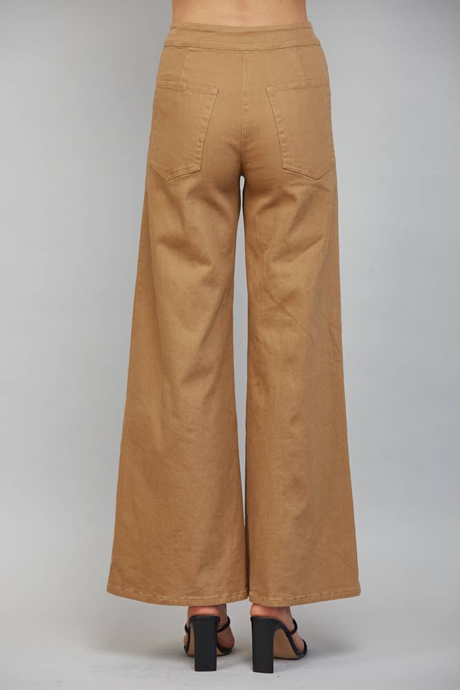 High Waisted Flare Pant with Decorative Seam