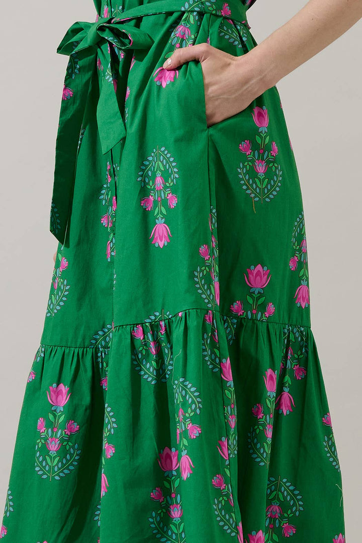 Giles Button Up Midi Dress Saura Floral