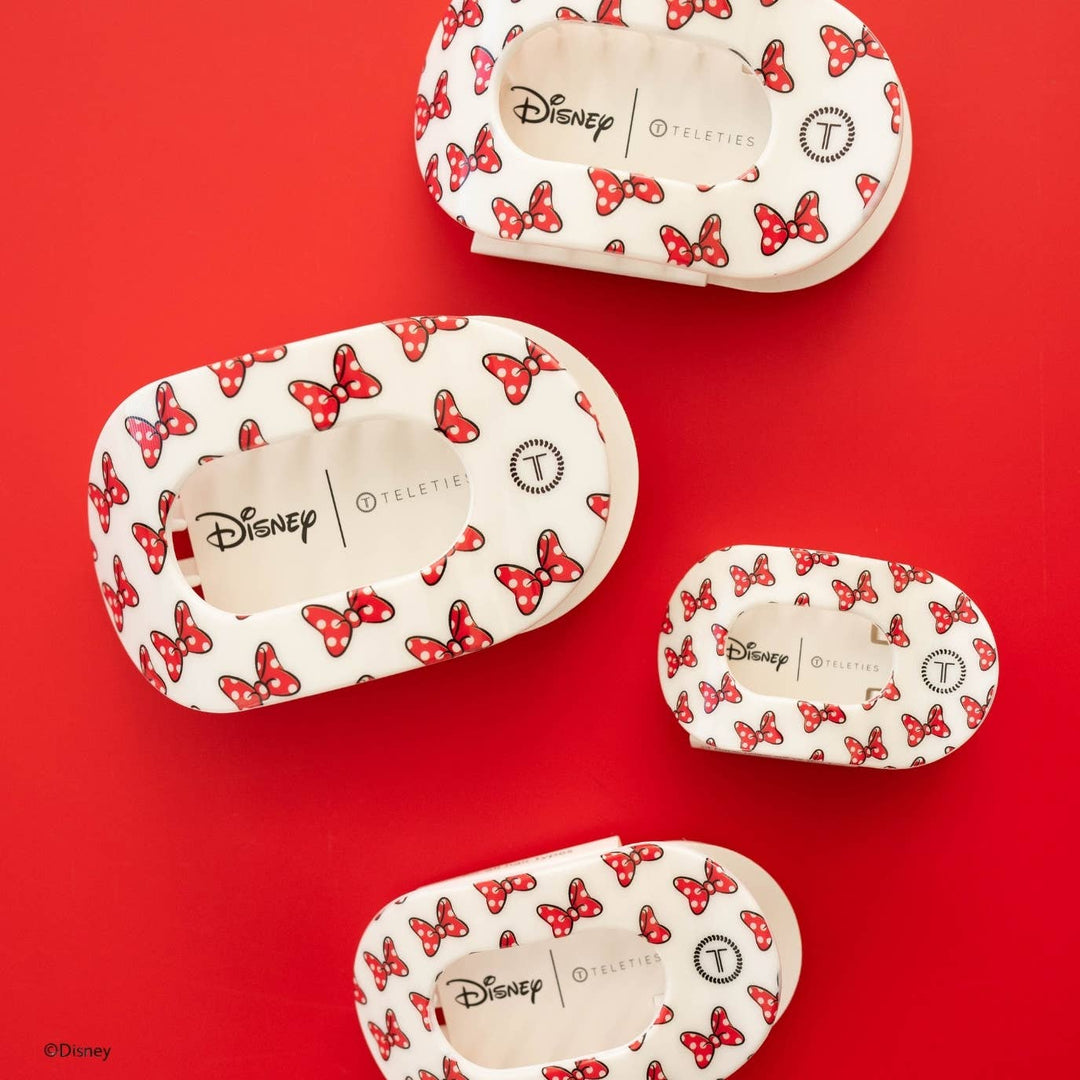 Teleties Flat Round Hair Clip | Large | Minnie Mouse Loves Her Bows!
