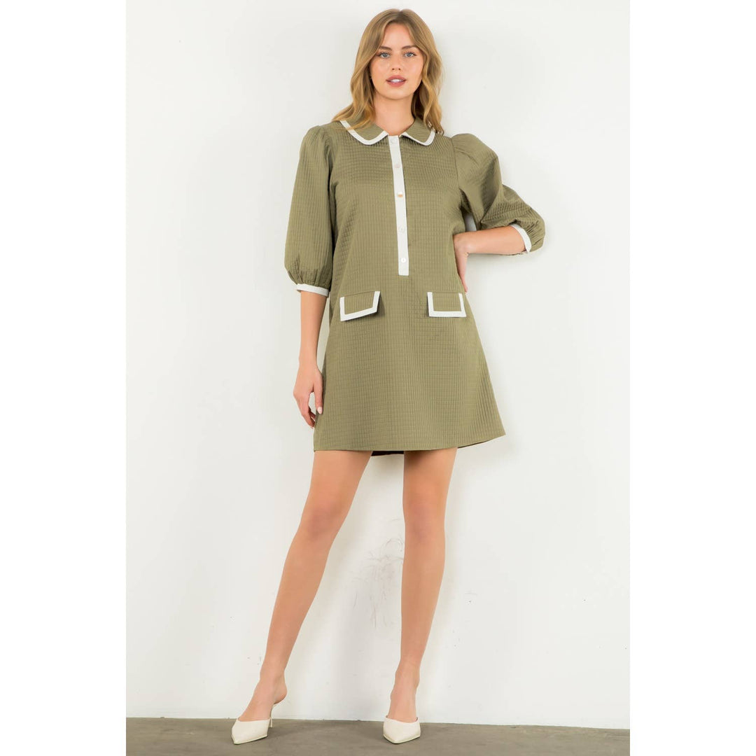 Long Sleeve Textured Midi Dress
